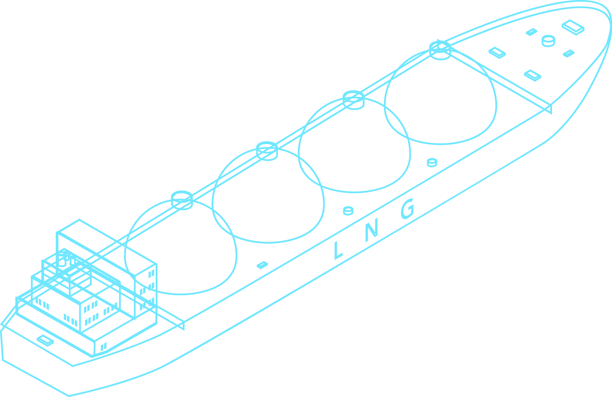 Isometric illustration of an LNG tanker, representing Europe's gas dependency