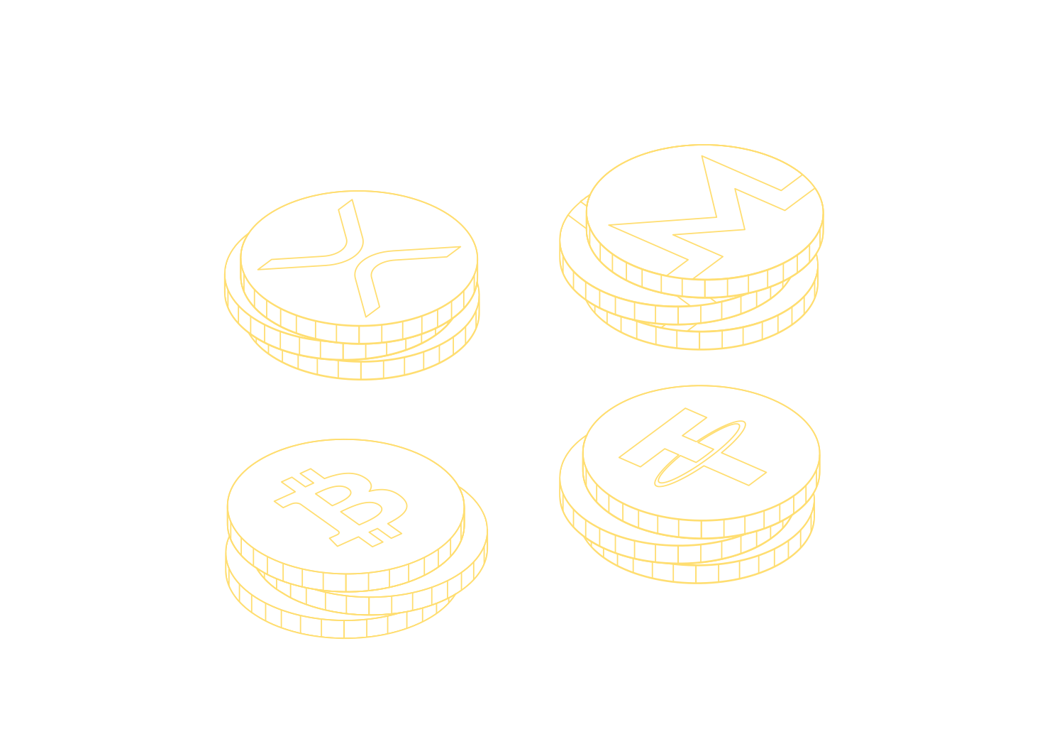 Illustration of crypto-asset coins representing sanctions circumvention through decentralised finance